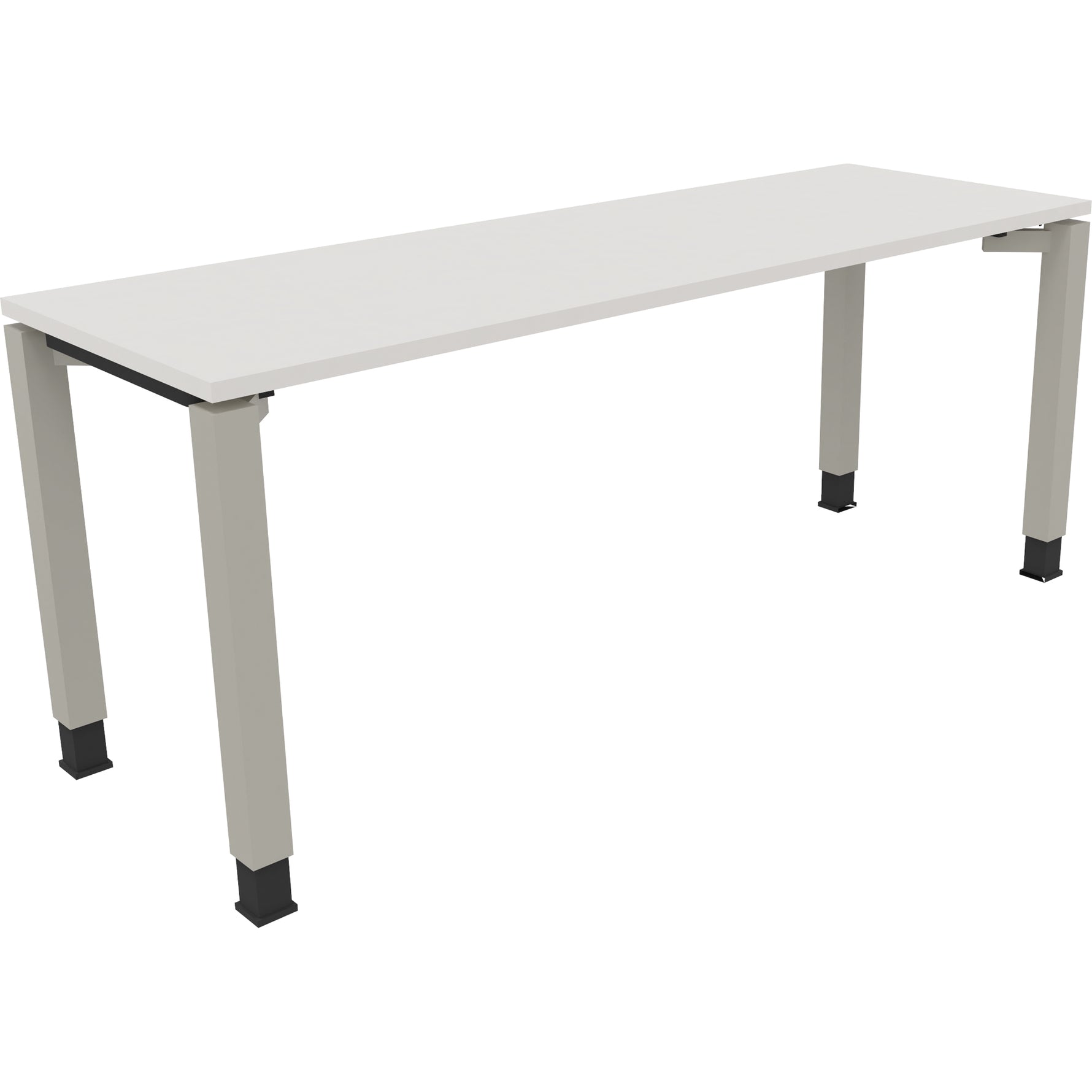 Neutralware Schreibtisch all in one 1.800 x 680-820 x 600 mm (B x H x T) Vierfuß Quadratrohr diamantweiß – Produktbild 2