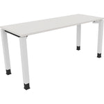 Neutralware Schreibtisch all in one 1.800 x 680-820 x 600 mm (B x H x T) Vierfuß Quadratrohr diamantweiß – Produktbild 3