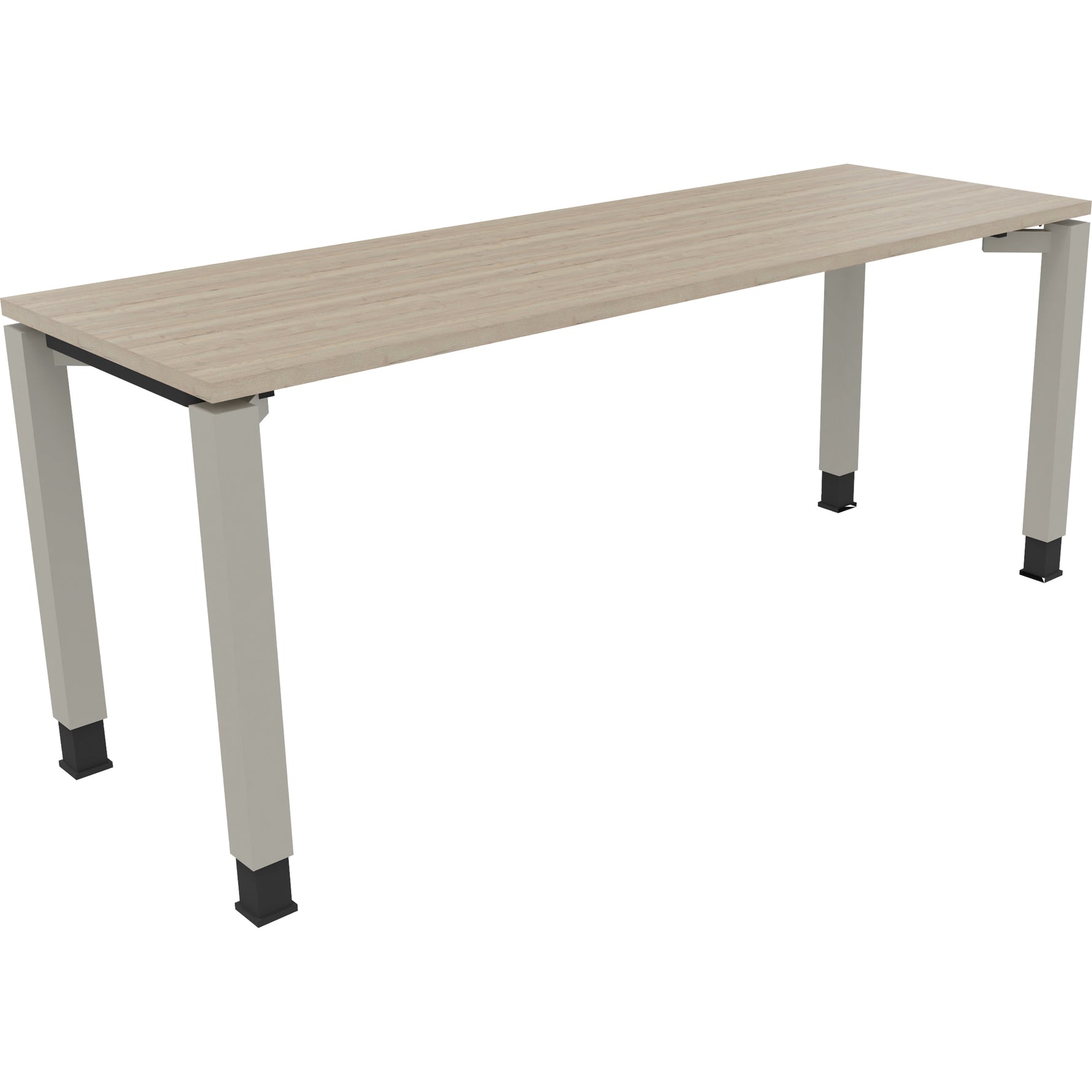 Neutralware Schreibtisch all in one 1.800 x 680-820 x 600 mm (B x H x T) Vierfuß Quadratrohr eiche natur – Produktbild 2