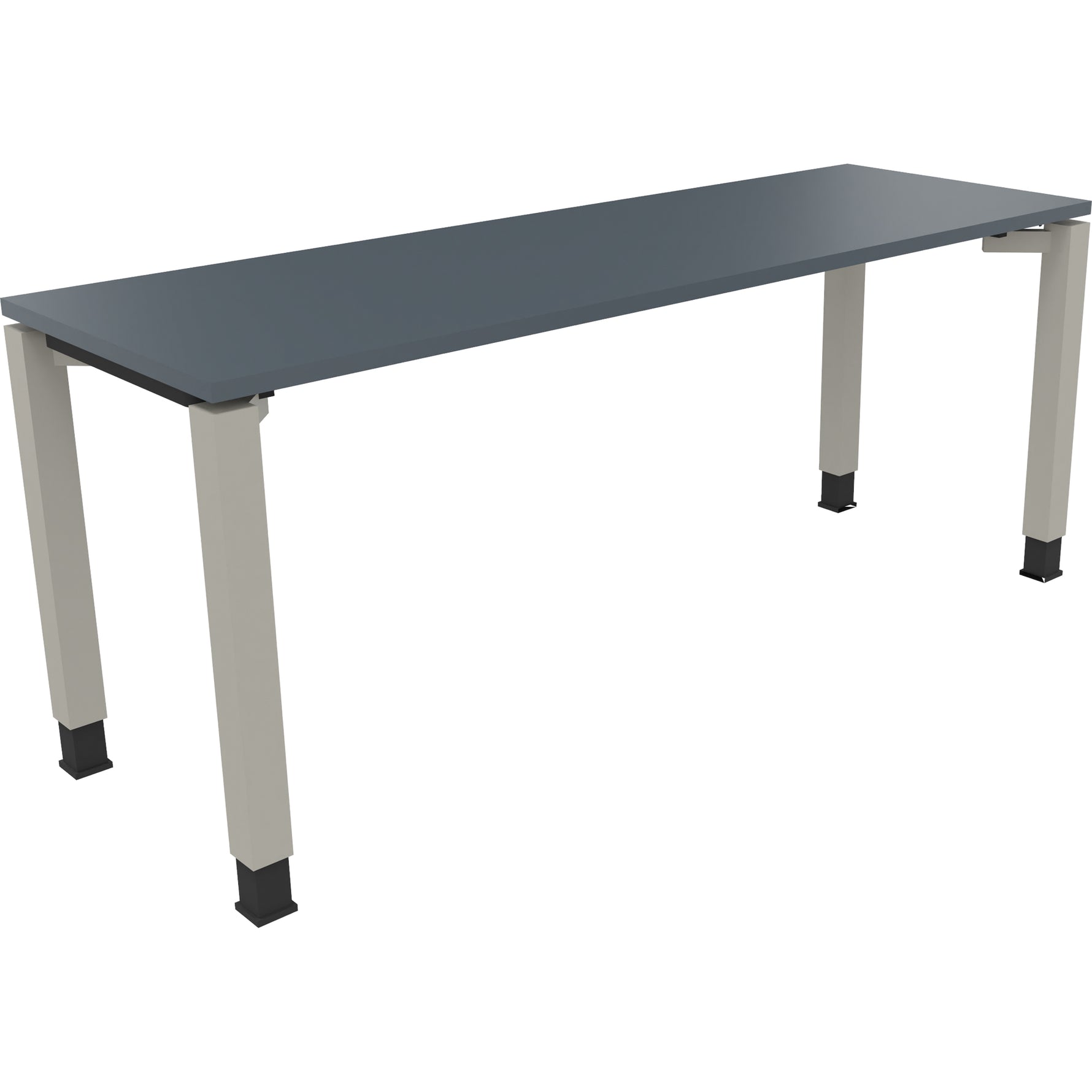 Neutralware Schreibtisch all in one 1.800 x 680-820 x 600 mm (B x H x T) Vierfuß Quadratrohr lavagrau