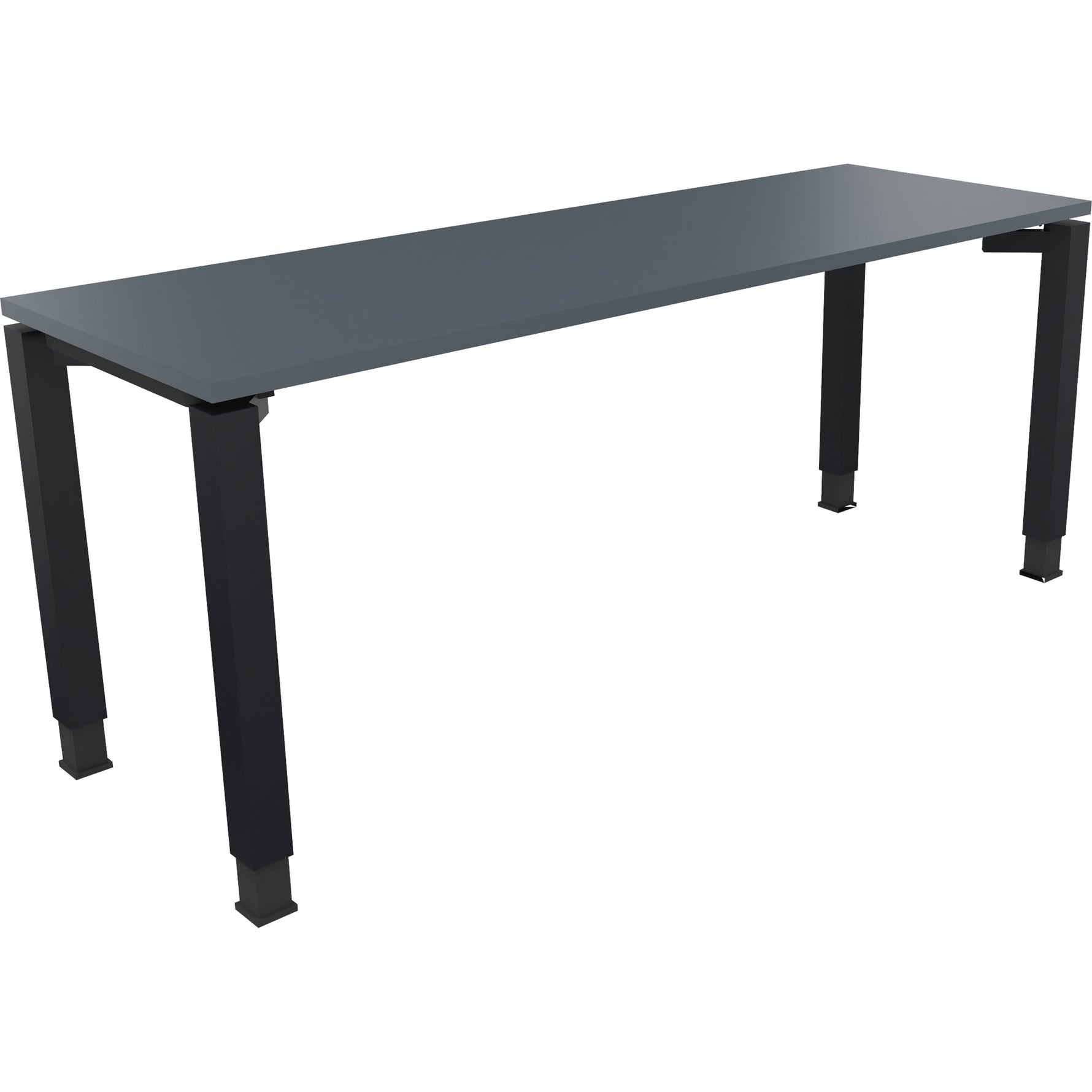 Neutralware Schreibtisch all in one 1.800 x 680-820 x 600 mm (B x H x T) Vierfuß Quadratrohr lavagrau – Produktbild 2