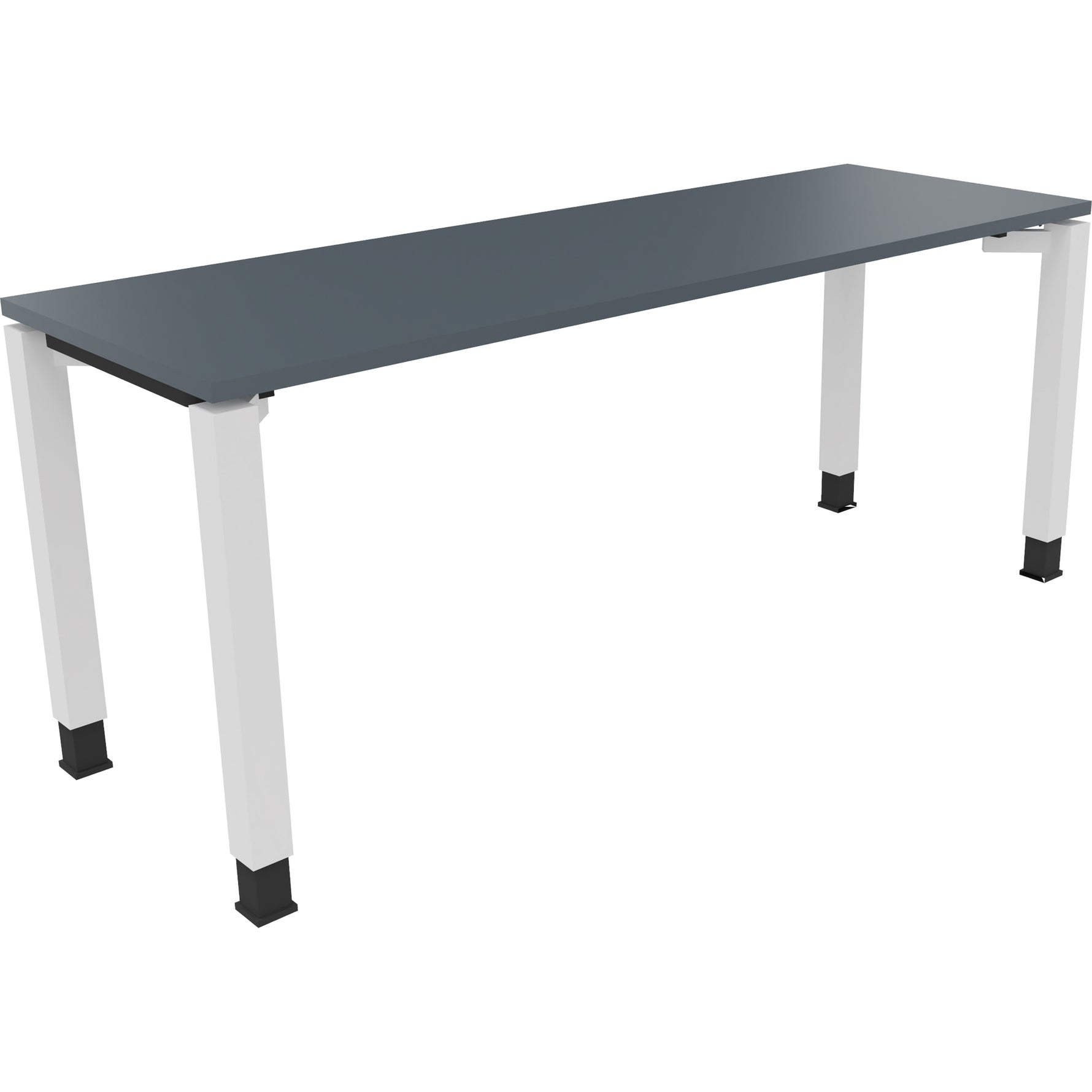 Neutralware Schreibtisch all in one 1.800 x 680-820 x 600 mm (B x H x T) Vierfuß Quadratrohr lavagrau – Produktbild 3
