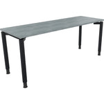 Neutralware Schreibtisch all in one 1.800 x 680-820 x 600 mm (B x H x T) Vierfuß Rundrohr beton hell