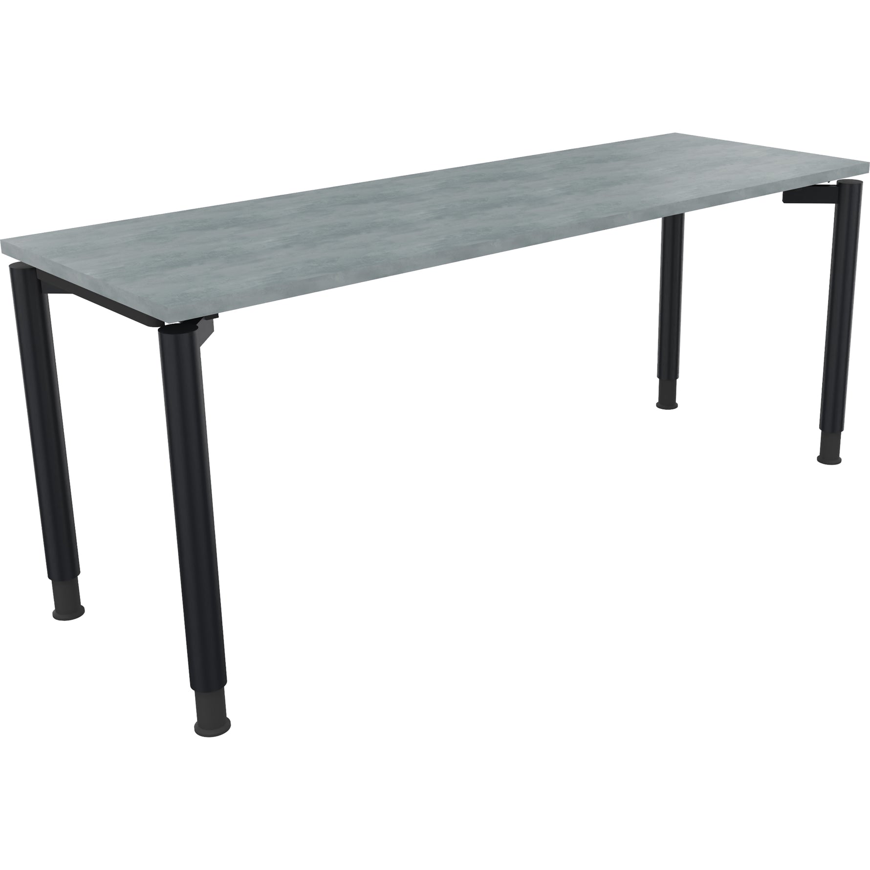 Neutralware Schreibtisch all in one 1.800 x 680-820 x 600 mm (B x H x T) Vierfuß Rundrohr beton hell
