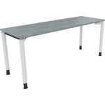 Neutralware Schreibtisch all in one 1.800 x 680-820 x 600 mm (B x H x T) Vierfuß Rundrohr beton hell – Produktbild 3