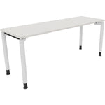 Neutralware Schreibtisch all in one 1.800 x 680-820 x 600 mm (B x H x T) Vierfuß Rundrohr diamantweiß – Produktbild 3