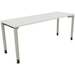 Neutralware Schreibtisch all in one 1.800 x 680-820 x 600 mm (B x H x T) Vierfuß Rundrohr diamantweiß – Produktbild 2