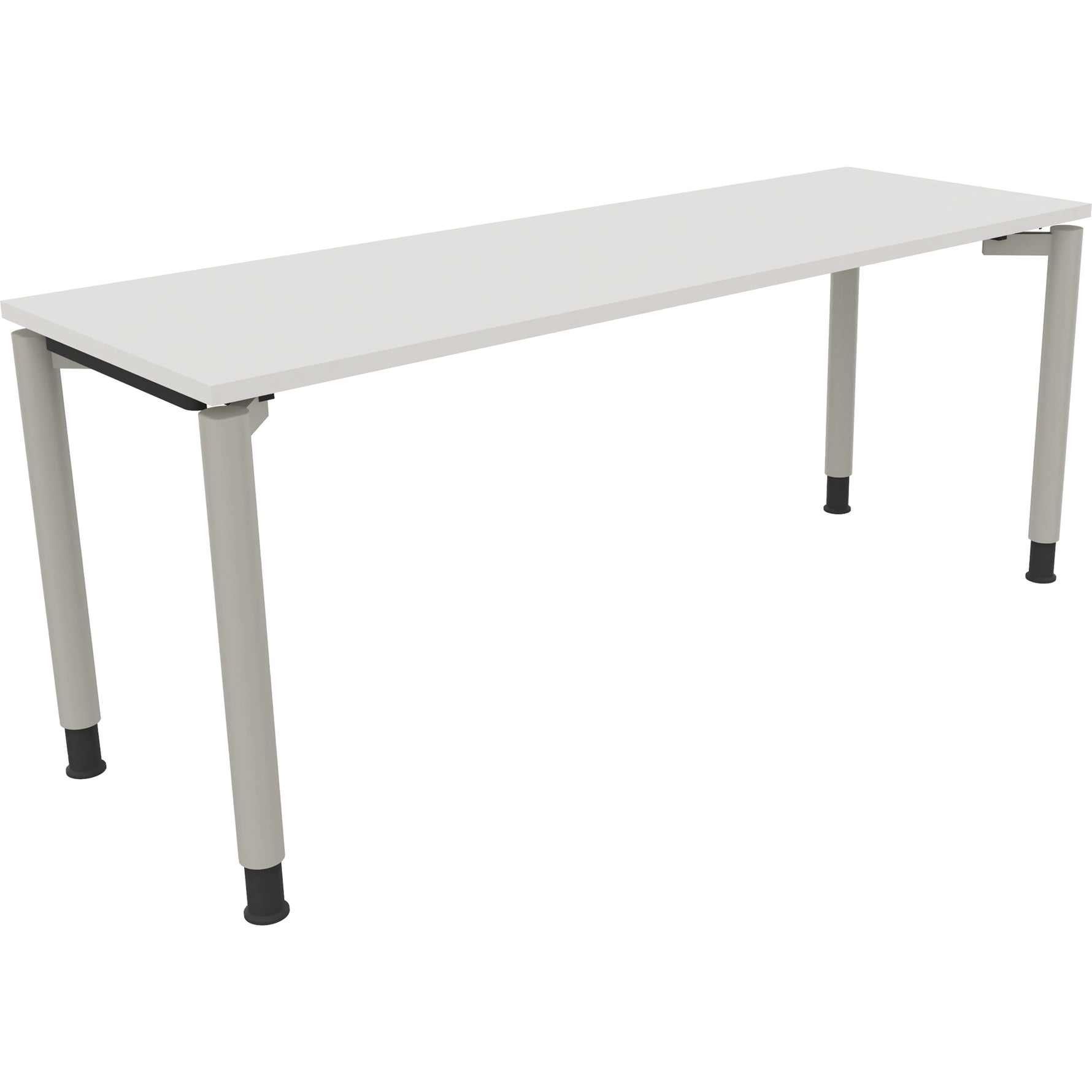 Neutralware Schreibtisch all in one 1.800 x 680-820 x 600 mm (B x H x T) Vierfuß Rundrohr diamantweiß – Produktbild 2