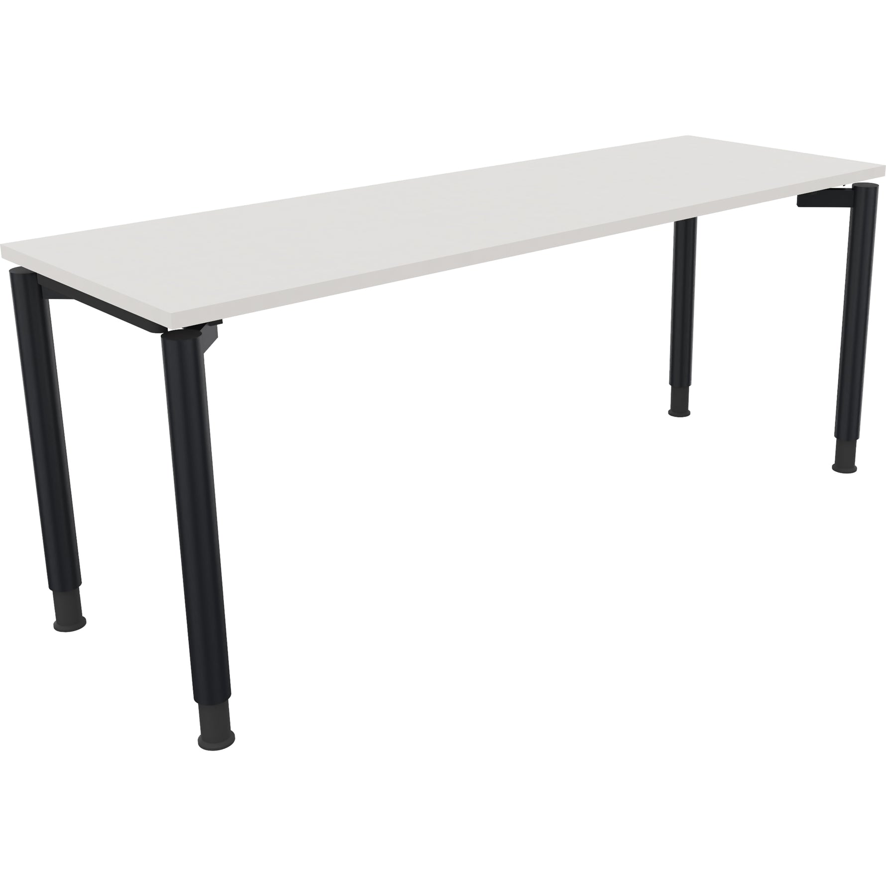 Neutralware Schreibtisch all in one 1.800 x 680-820 x 600 mm (B x H x T) Vierfuß Rundrohr diamantweiß