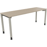 Neutralware Schreibtisch all in one 1.800 x 680-820 x 600 mm (B x H x T) Vierfuß Rundrohr eiche natur – Produktbild 2
