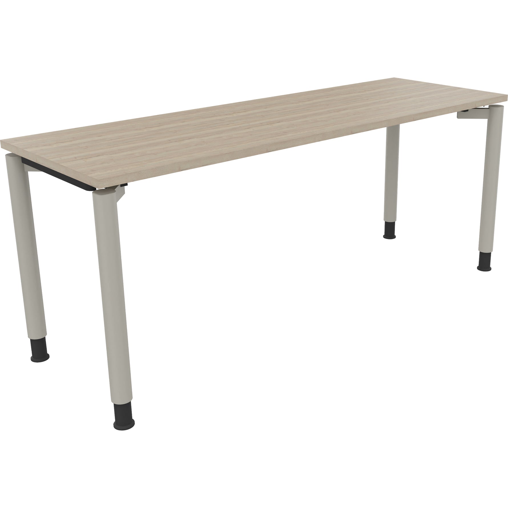 Neutralware Schreibtisch all in one 1.800 x 680-820 x 600 mm (B x H x T) Vierfuß Rundrohr eiche natur – Produktbild 2