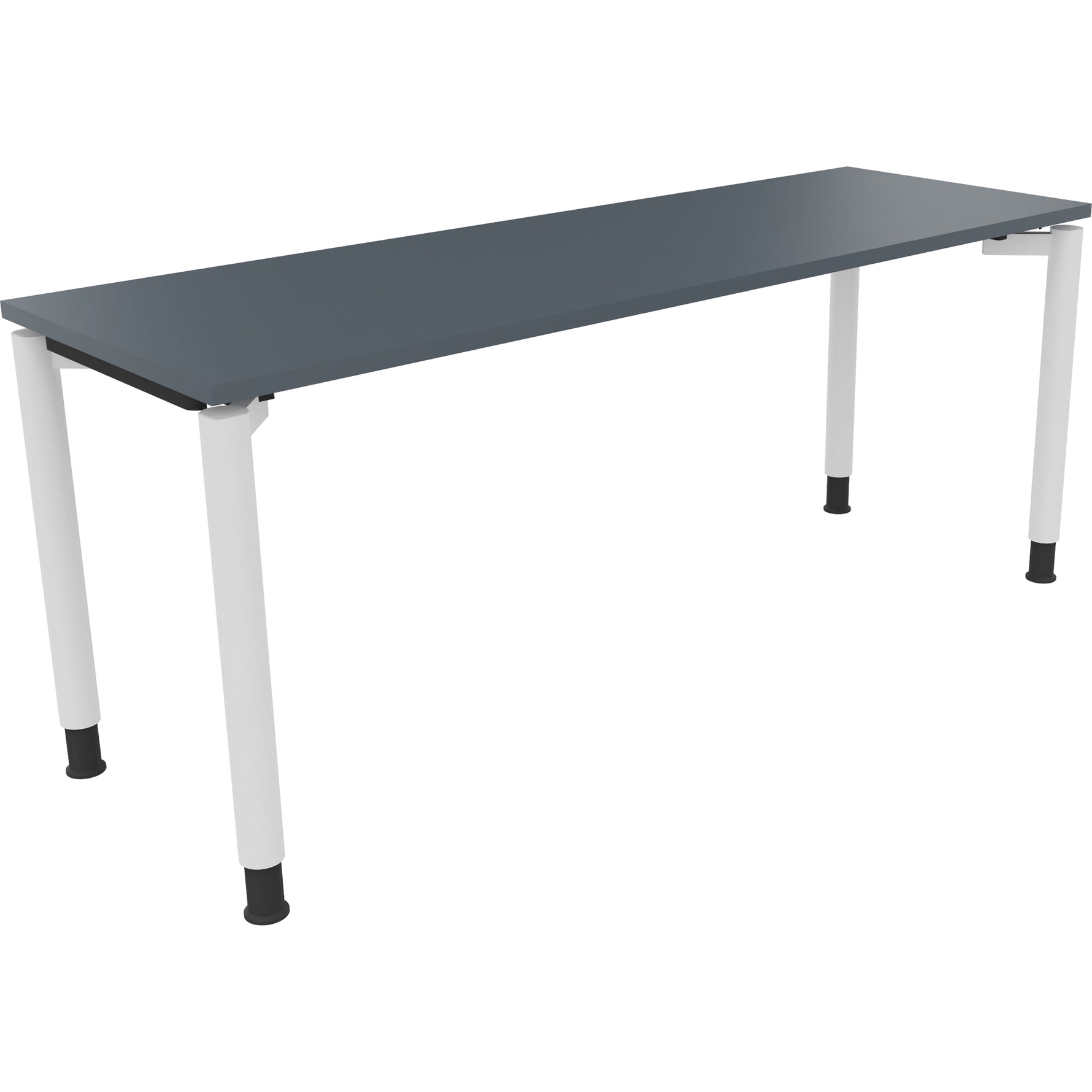 Neutralware Schreibtisch all in one 1.800 x 680-820 x 600 mm (B x H x T) Vierfuß Rundrohr lavagrau – Produktbild 3