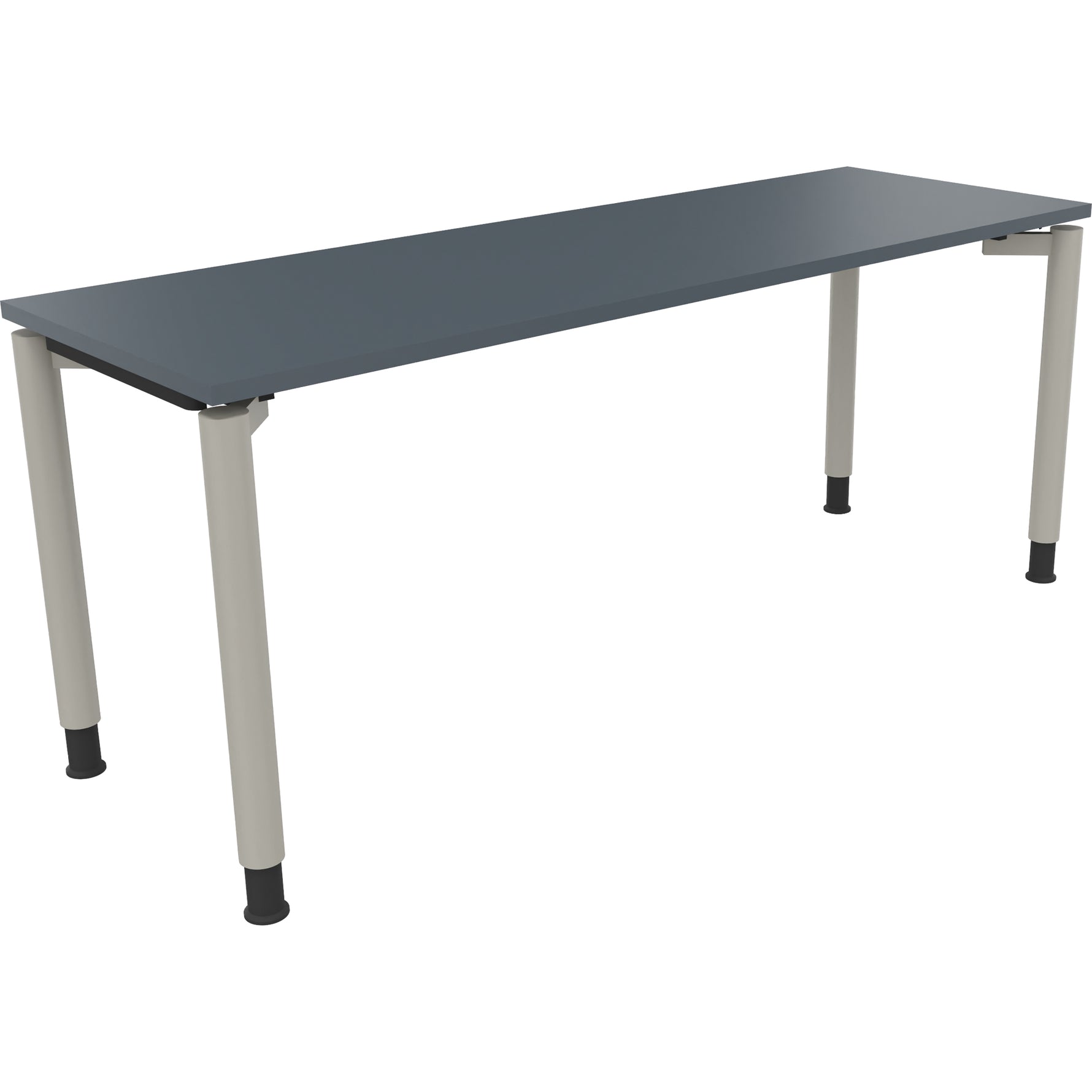 Neutralware Schreibtisch all in one 1.800 x 680-820 x 600 mm (B x H x T) Vierfuß Rundrohr lavagrau – Produktbild 2
