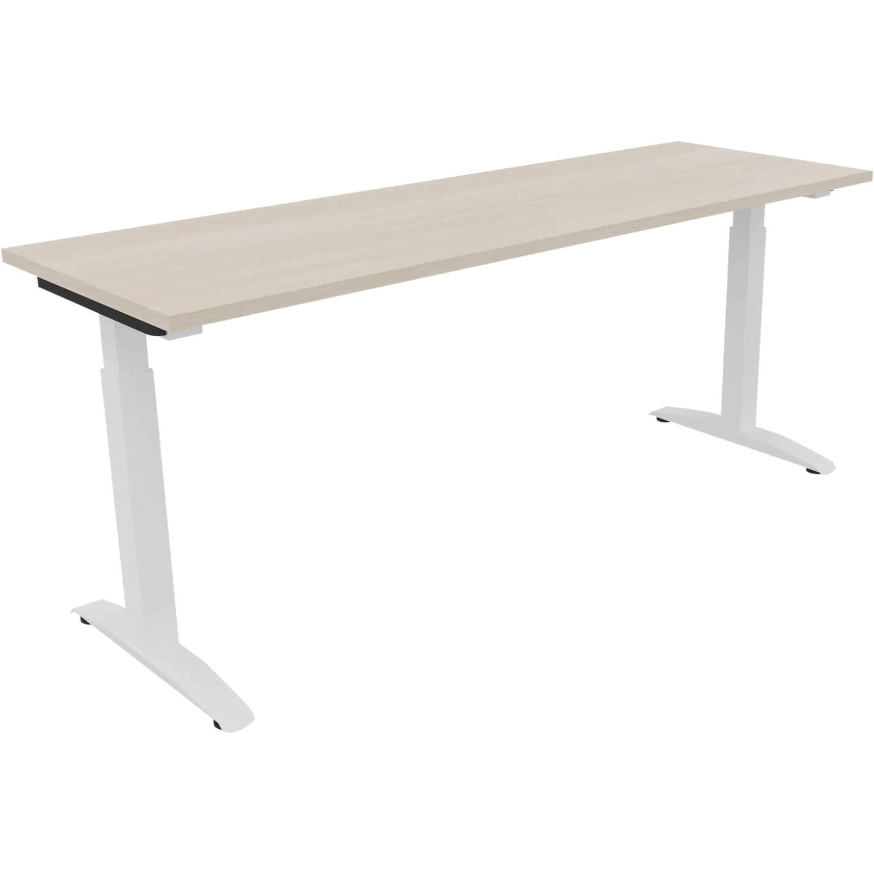 Neutralware Schreibtisch all in one 1.800 x 650-850 x 600 mm (B x H x T) Flachkufe Quadratrohr akazie hell – Produktbild