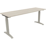 Neutralware Schreibtisch all in one 1.800 x 650-850 x 600 mm (B x H x T) Flachkufe Quadratrohr akazie hell – Produktbild