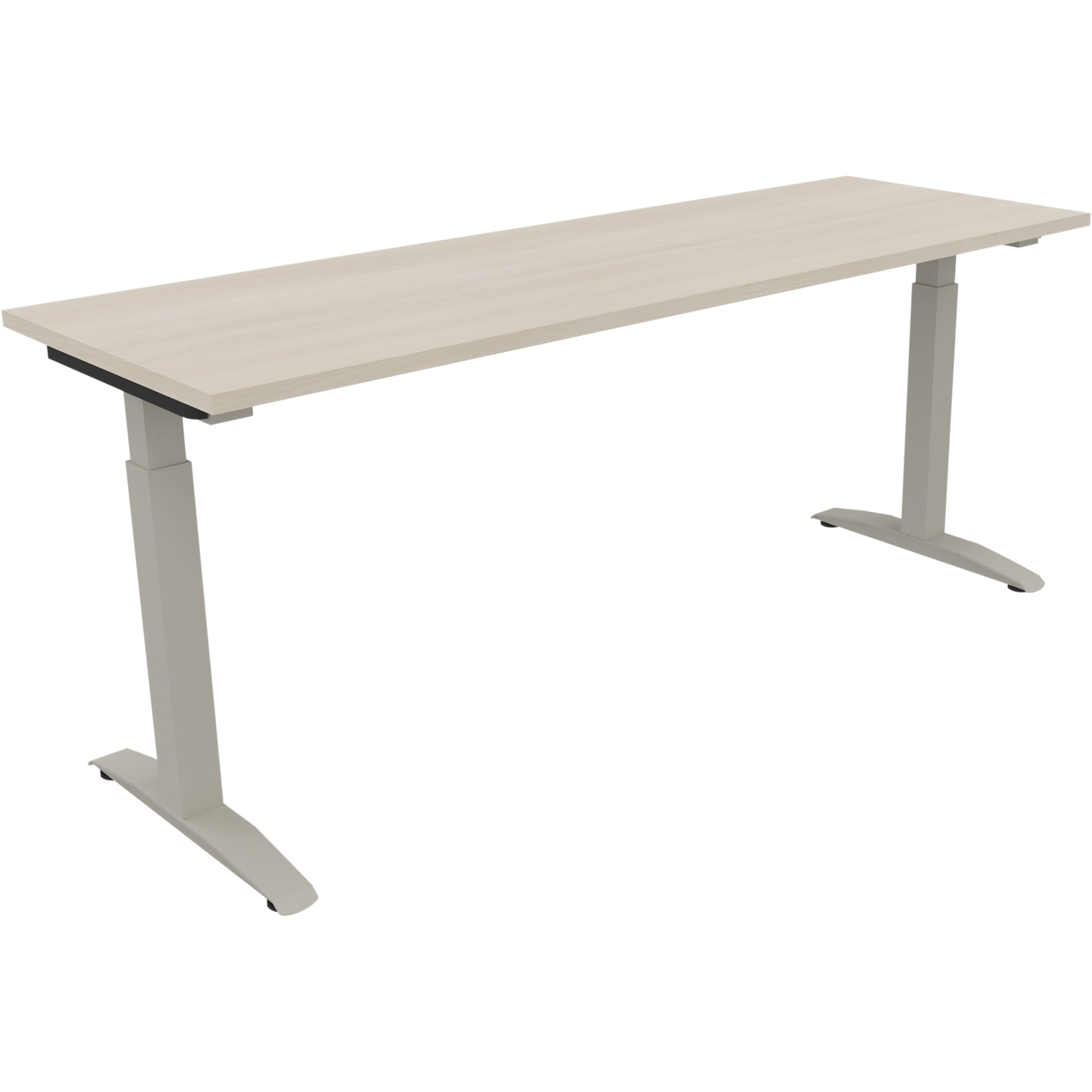 Neutralware Schreibtisch all in one 1.800 x 650-850 x 600 mm (B x H x T) Flachkufe Quadratrohr akazie hell – Produktbild