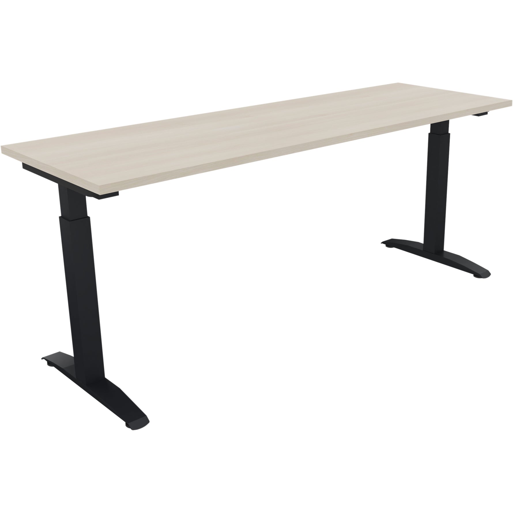 Neutralware Schreibtisch all in one 1.800 x 650-850 x 600 mm (B x H x T) Flachkufe Quadratrohr akazie hell