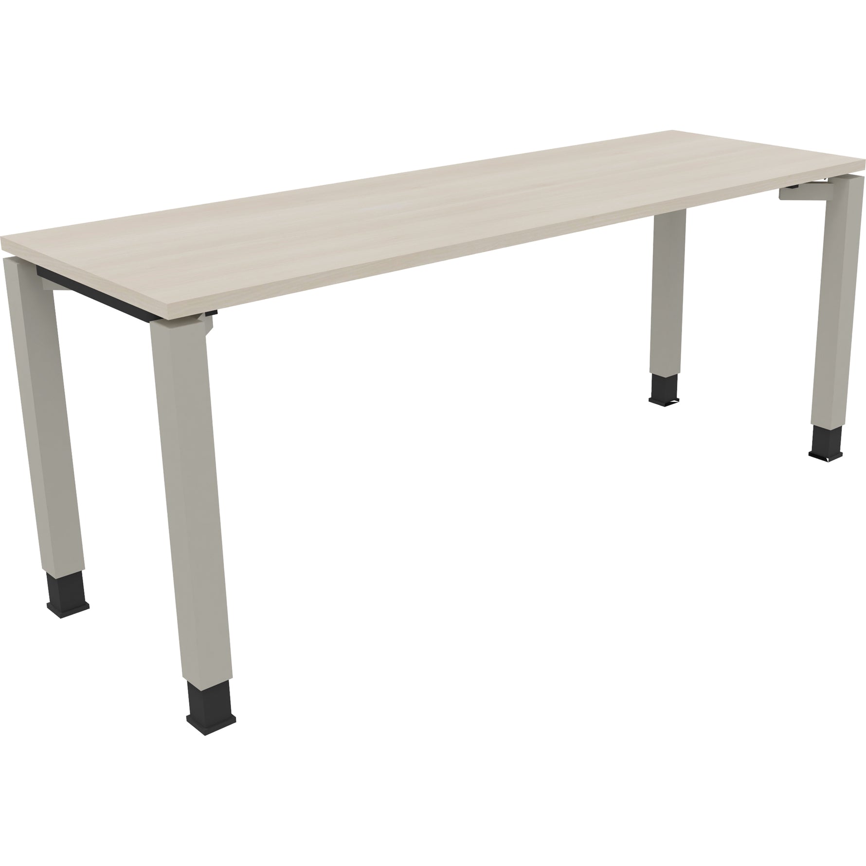Neutralware Schreibtisch all in one 1.800 x 680-820 x 600 mm (B x H x T) Vierfuß Quadratrohr akazie hell
