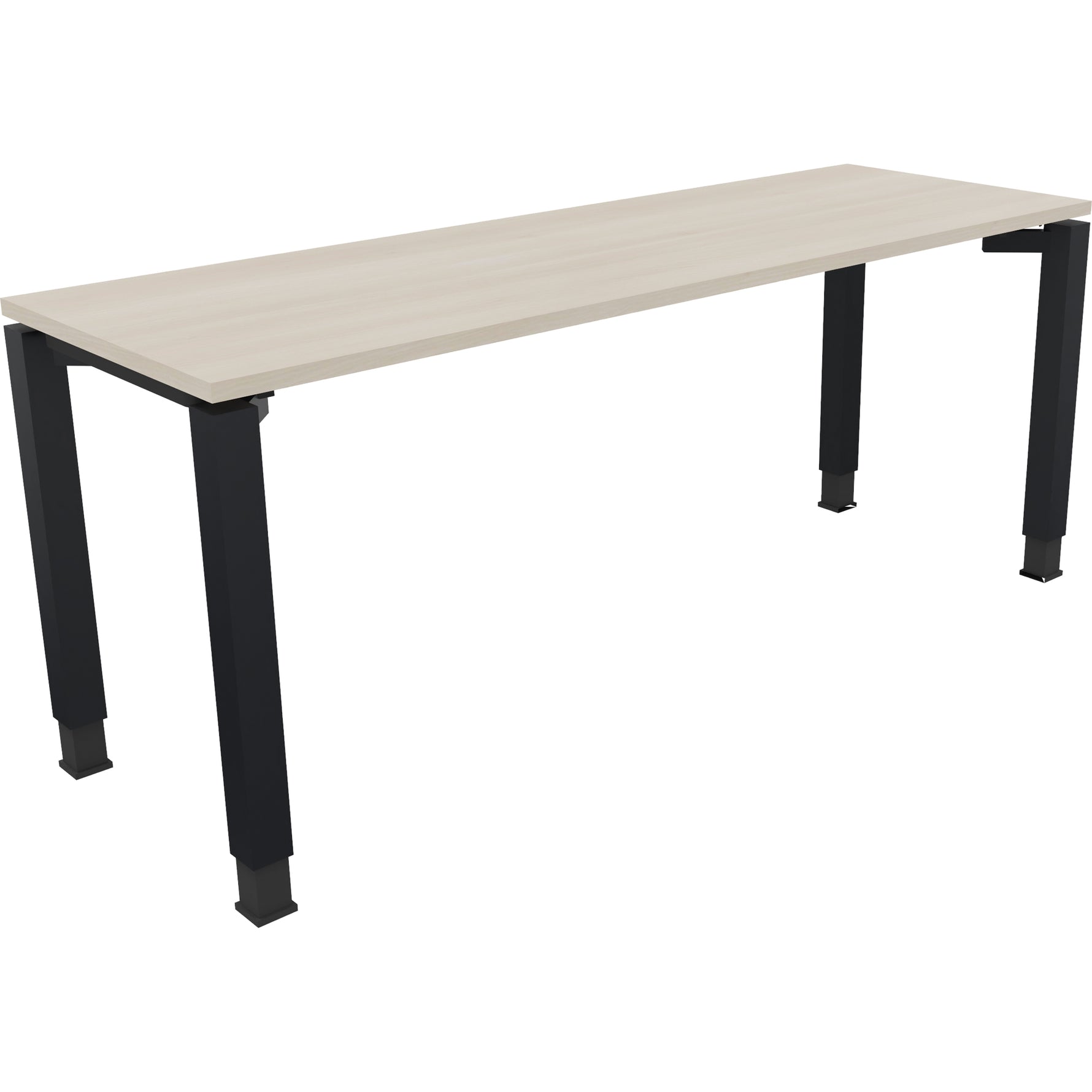 Neutralware Schreibtisch all in one 1.800 x 680-820 x 600 mm (B x H x T) Vierfuß Quadratrohr akazie hell – Produktbild 2