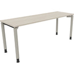 Neutralware Schreibtisch all in one 1.800 x 680-820 x 600 mm (B x H x T) Vierfuß Rundrohr akazie hell – Produktbild 2