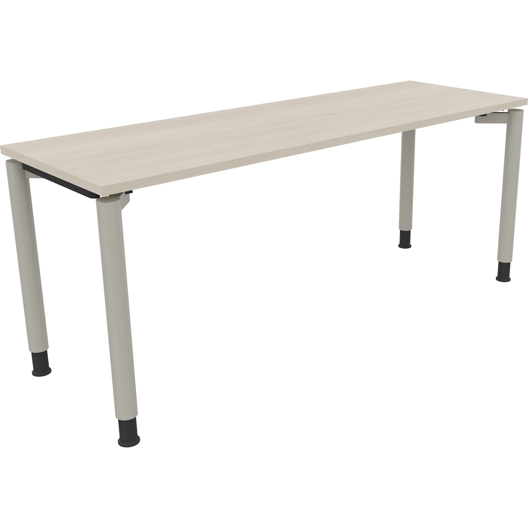 Neutralware Schreibtisch all in one 1.800 x 680-820 x 600 mm (B x H x T) Vierfuß Rundrohr akazie hell – Produktbild 2