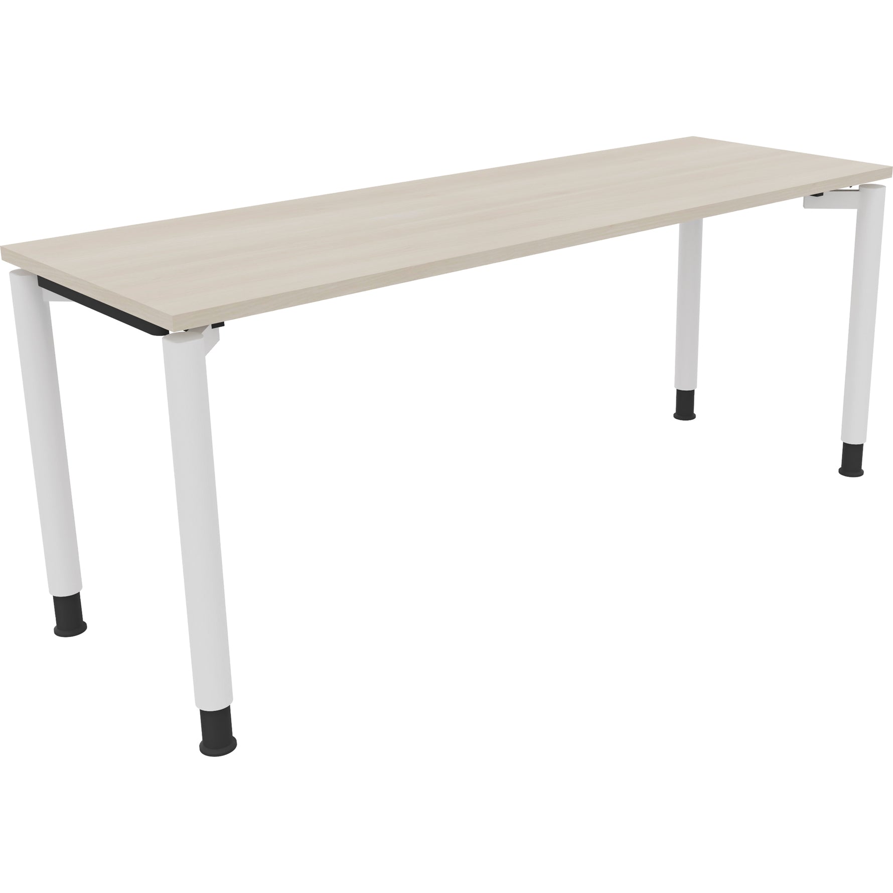 Neutralware Schreibtisch all in one 1.800 x 680-820 x 600 mm (B x H x T) Vierfuß Rundrohr akazie hell – Produktbild 3