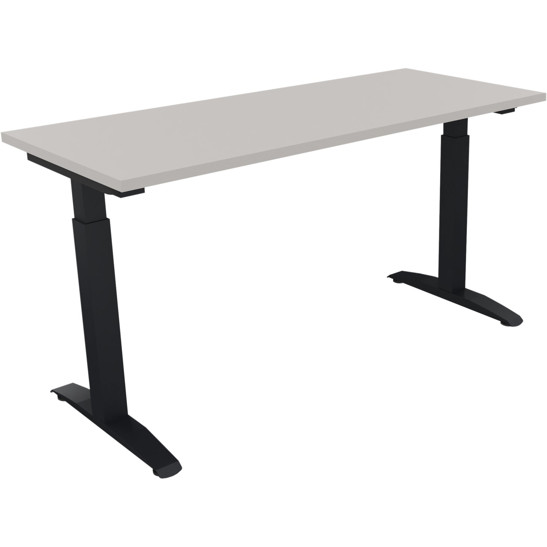Neutralware Schreibtisch all in one 1.400 x 650-850 x 600 mm (B x H x T) Flachkufe Quadratrohr lichtgrau