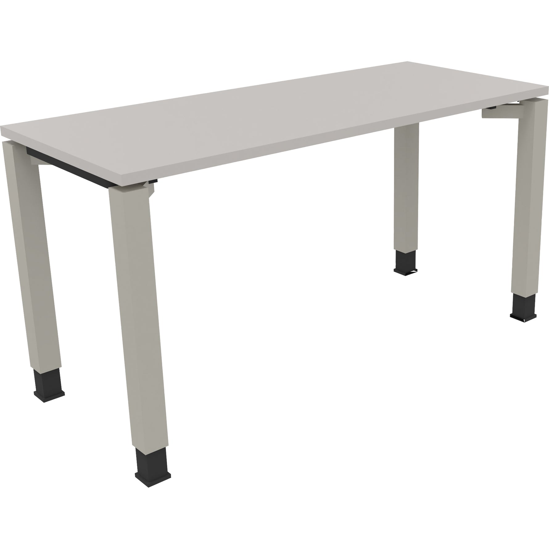 Neutralware Schreibtisch all in one 1.400 x 680-820 x 600 mm (B x H x T) Vierfuß Quadratrohr lichtgrau – Produktbild 2