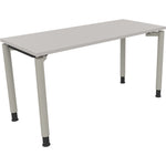 Neutralware Schreibtisch all in one 1.400 x 680-820 x 600 mm (B x H x T) Vierfuß Rundrohr lichtgrau – Produktbild 2