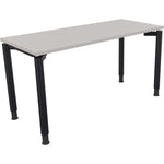 Neutralware Schreibtisch all in one 1.400 x 680-820 x 600 mm (B x H x T) Vierfuß Rundrohr lichtgrau