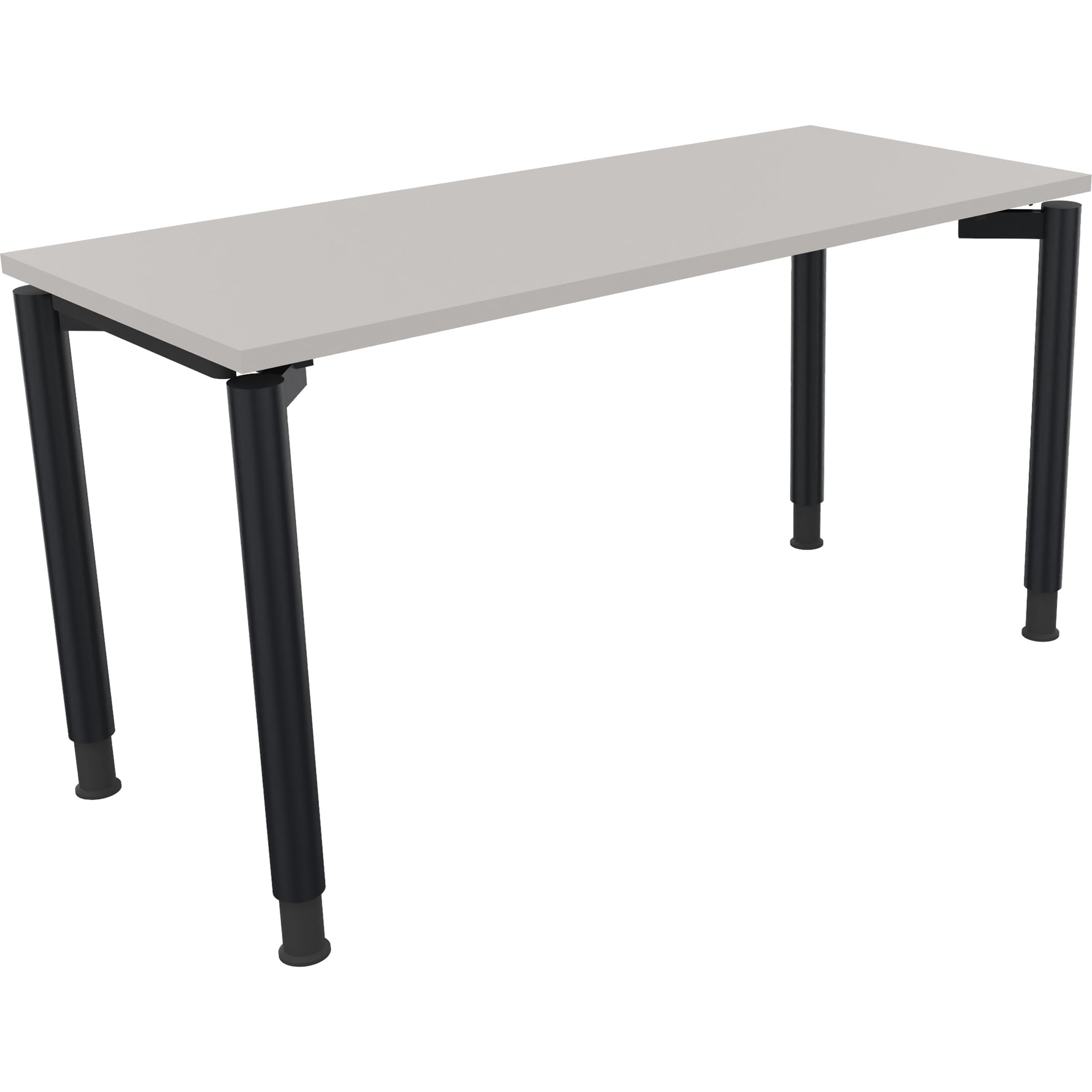 Neutralware Schreibtisch all in one 1.400 x 680-820 x 600 mm (B x H x T) Vierfuß Rundrohr lichtgrau