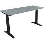 Neutralware Schreibtisch all in one 1.400 x 650-850 x 600 mm (B x H x T) Flachkufe Quadratrohr beton hell