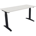 Neutralware Schreibtisch all in one 1.400 x 650-850 x 600 mm (B x H x T) Flachkufe Quadratrohr diamantweiß