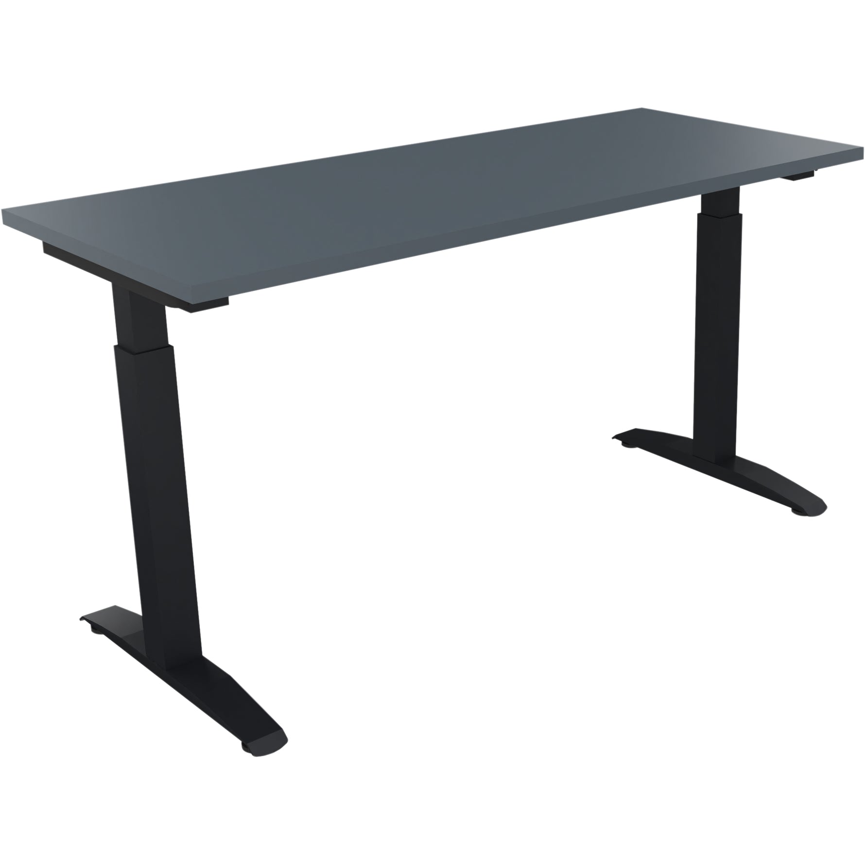 Neutralware Schreibtisch all in one 1.400 x 650-850 x 600 mm (B x H x T) Flachkufe Quadratrohr lavagrau