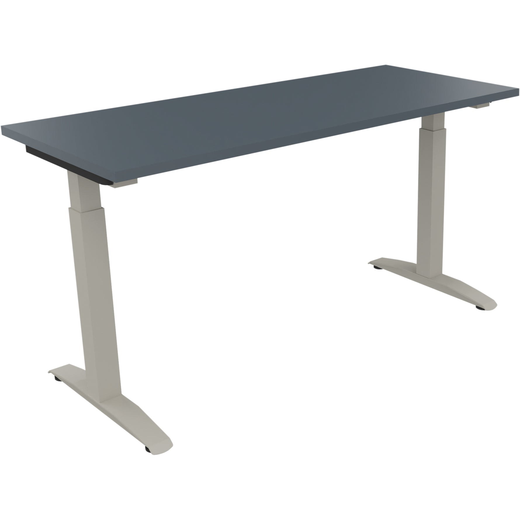 Neutralware Schreibtisch all in one 1.400 x 650-850 x 600 mm (B x H x T) Flachkufe Quadratrohr lavagrau – Produktbild 2