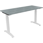 Neutralware Schreibtisch all in one 1.400 x 650-850 x 600 mm (B x H x T) Flachkufe Quadratrohr beton hell – Produktbild