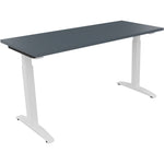 Neutralware Schreibtisch all in one 1.400 x 650-850 x 600 mm (B x H x T) Flachkufe Quadratrohr lavagrau – Produktbild 3