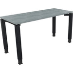 Neutralware Schreibtisch all in one 1.400 x 680-820 x 600 mm (B x H x T) Vierfuß Quadratrohr beton hell