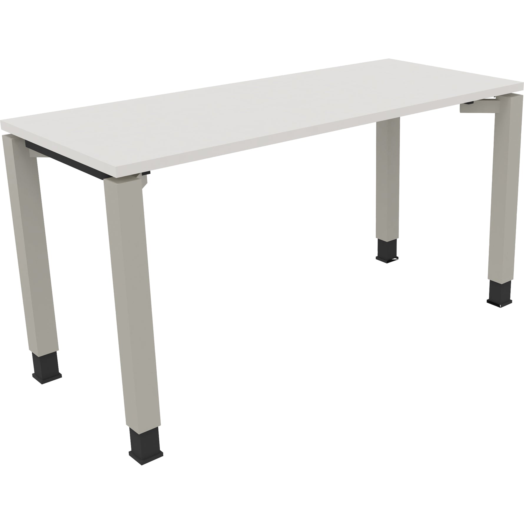 Neutralware Schreibtisch all in one 1.400 x 680-820 x 600 mm (B x H x T) Vierfuß Quadratrohr diamantweiß – Produktbild 2