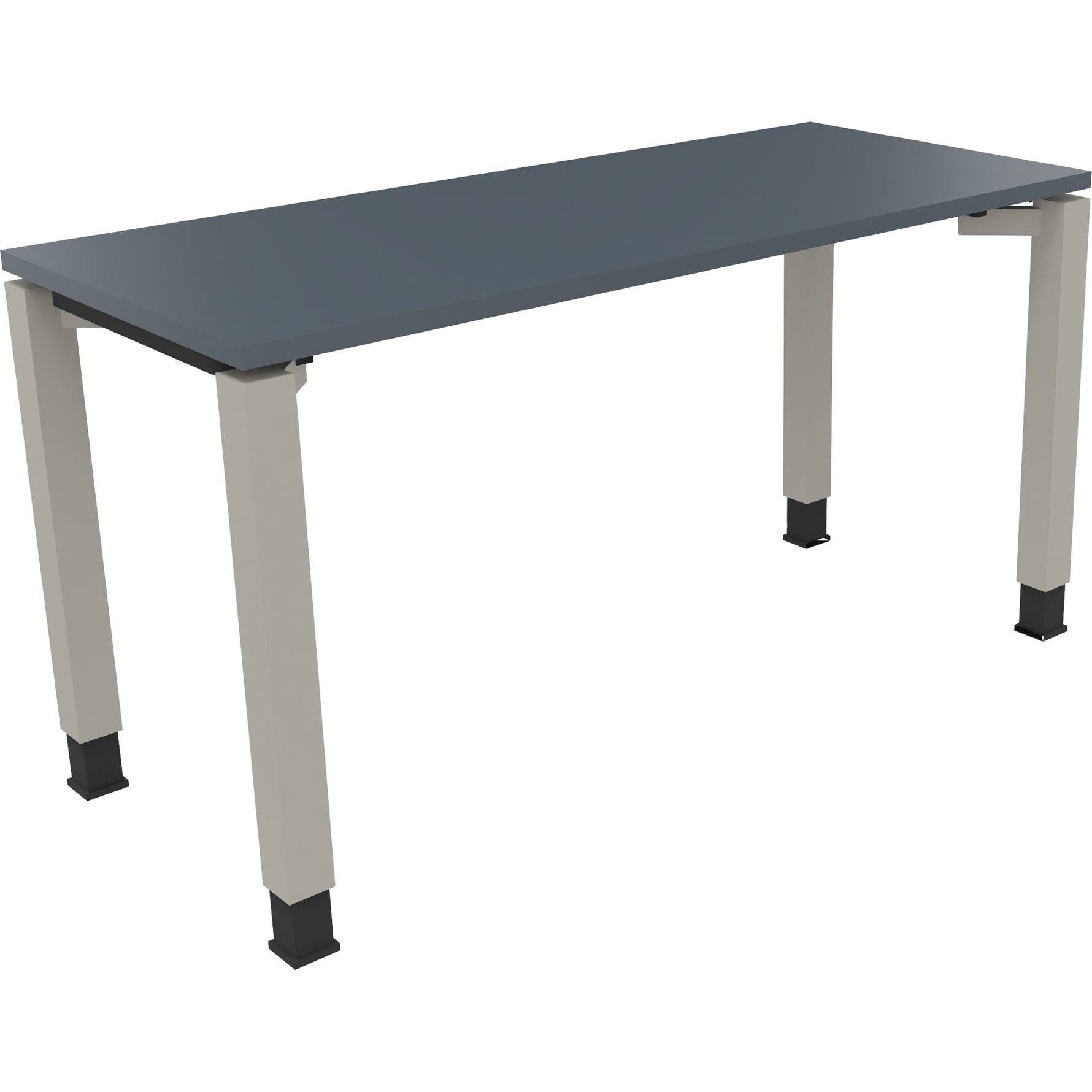 Neutralware Schreibtisch all in one 1.400 x 680-820 x 600 mm (B x H x T) Vierfuß Quadratrohr lavagrau – Produktbild 2