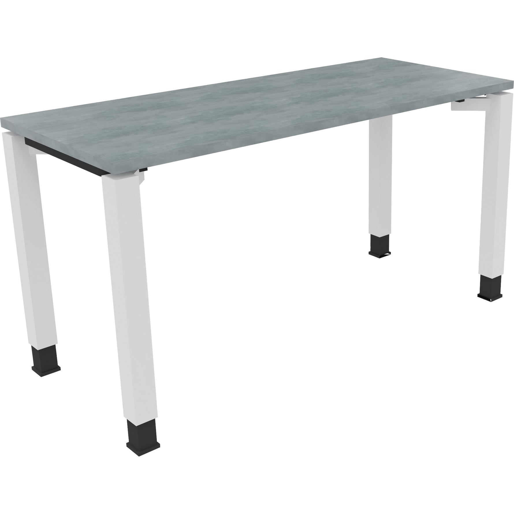 Neutralware Schreibtisch all in one 1.400 x 680-820 x 600 mm (B x H x T) Vierfuß Quadratrohr beton hell – Produktbild 3