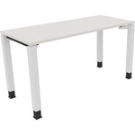Neutralware Schreibtisch all in one 1.400 x 680-820 x 600 mm (B x H x T) Vierfuß Quadratrohr diamantweiß – Produktbild 3