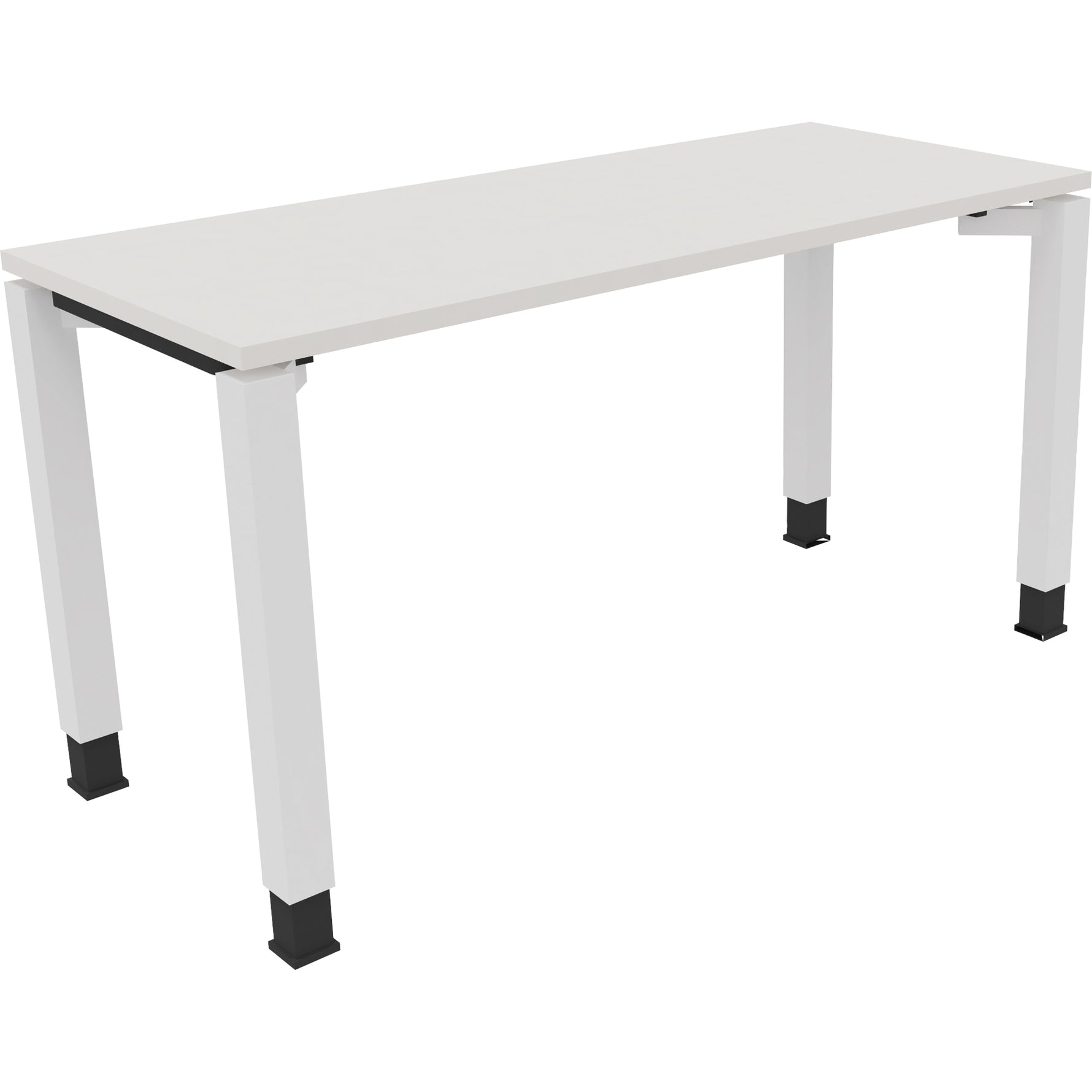 Neutralware Schreibtisch all in one 1.400 x 680-820 x 600 mm (B x H x T) Vierfuß Quadratrohr diamantweiß – Produktbild 3