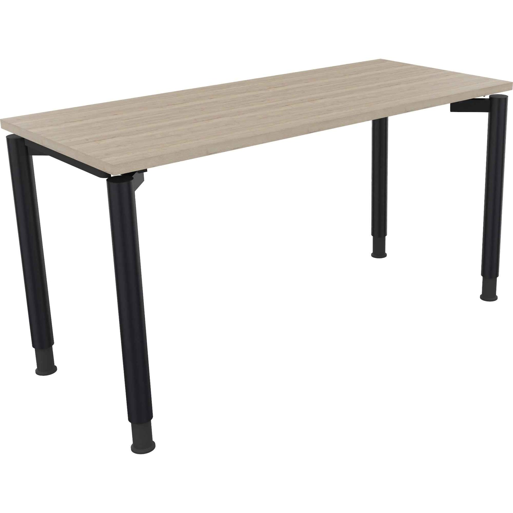 Schreibtisch all in one 1.400 x 680-820 x 600 mm (B x H x T) Vierfuß Rundrohr eiche natur