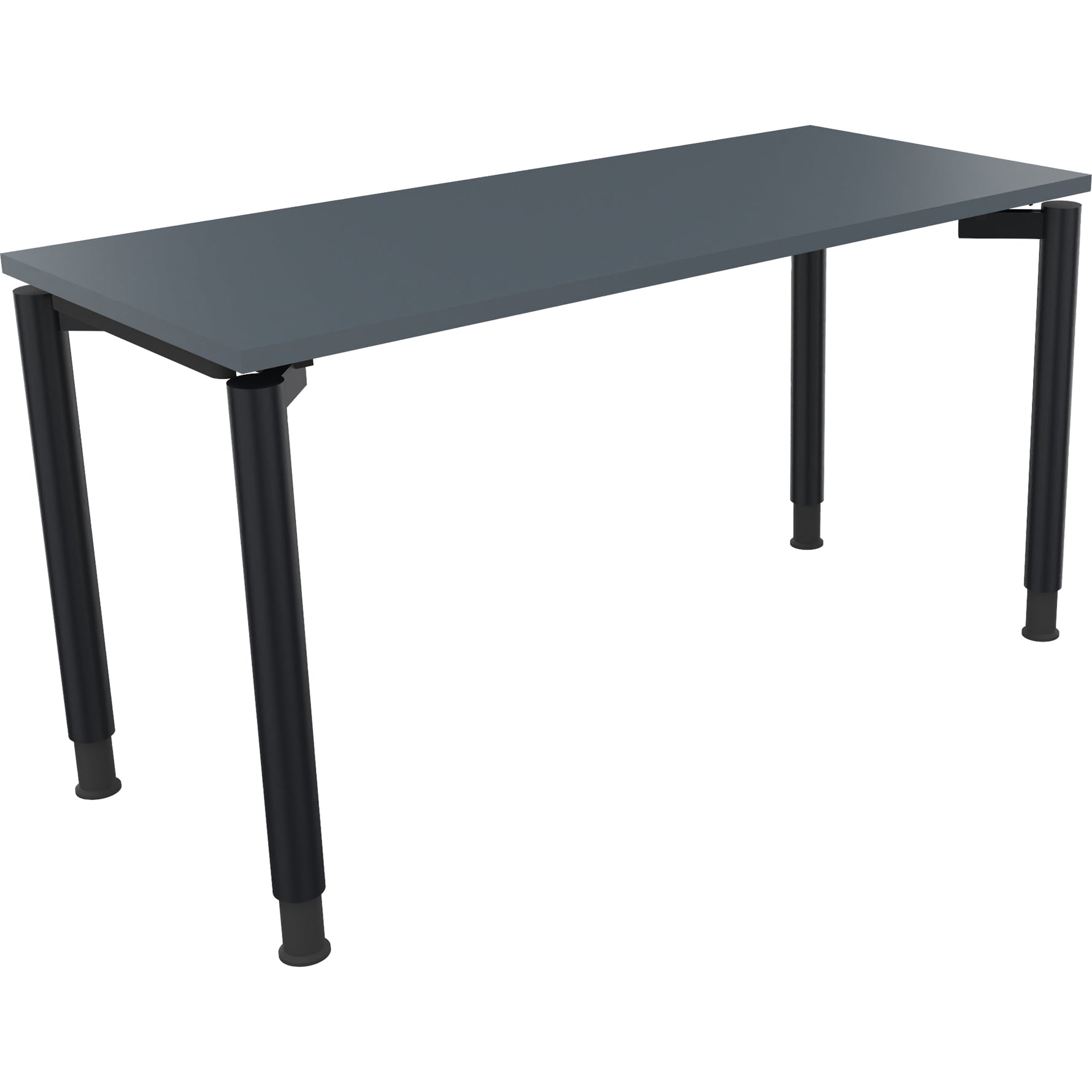 Neutralware Schreibtisch all in one 1.400 x 680-820 x 600 mm (B x H x T) Vierfuß Rundrohr lavagrau