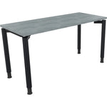 Neutralware Schreibtisch all in one 1.400 x 680-820 x 600 mm (B x H x T) Vierfuß Rundrohr beton hell