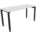 Neutralware Schreibtisch all in one 1.400 x 680-820 x 600 mm (B x H x T) Vierfuß Rundrohr diamantweiß