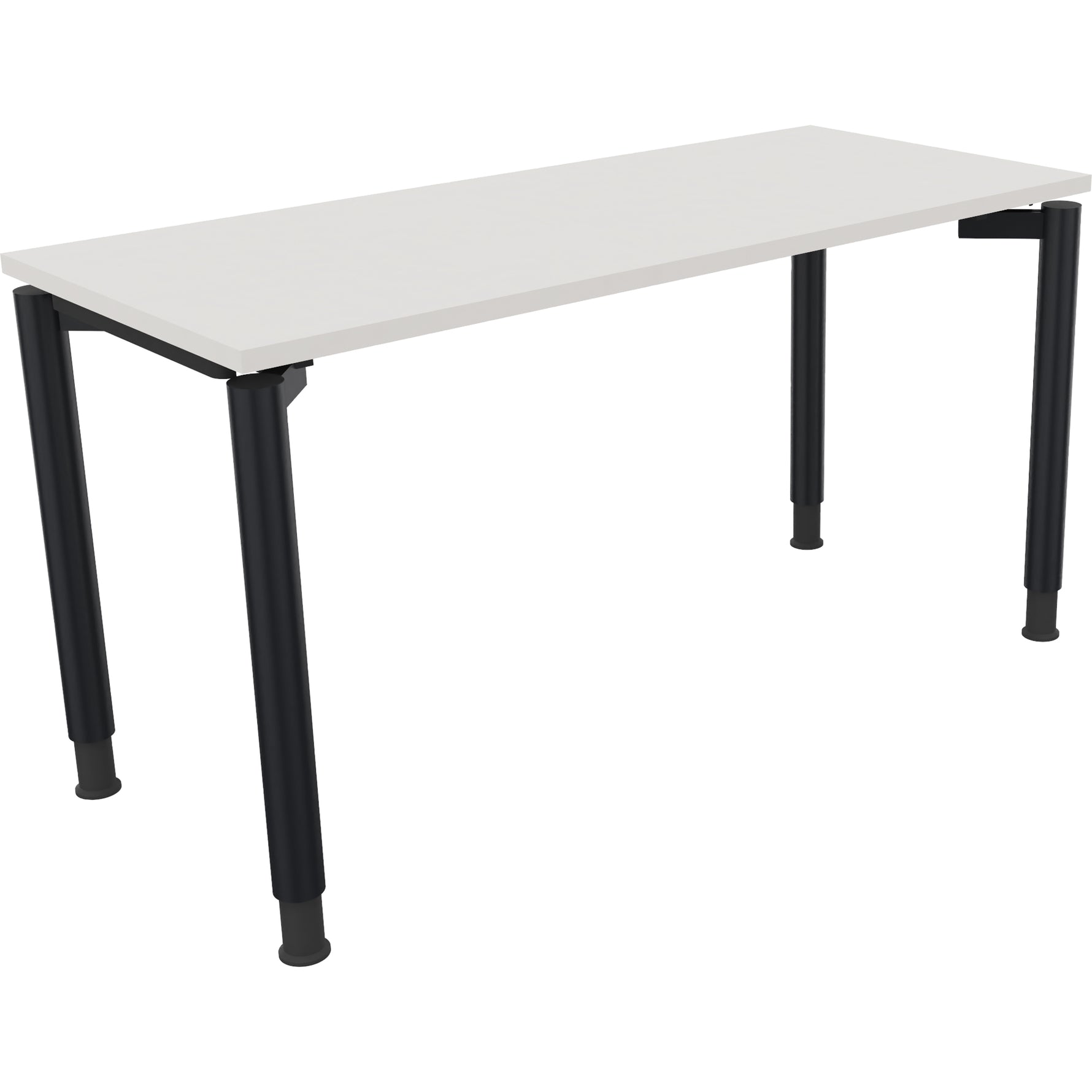 Neutralware Schreibtisch all in one 1.400 x 680-820 x 600 mm (B x H x T) Vierfuß Rundrohr diamantweiß