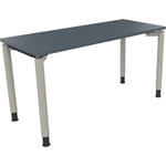 Neutralware Schreibtisch all in one 1.400 x 680-820 x 600 mm (B x H x T) Vierfuß Rundrohr lavagrau – Produktbild 2