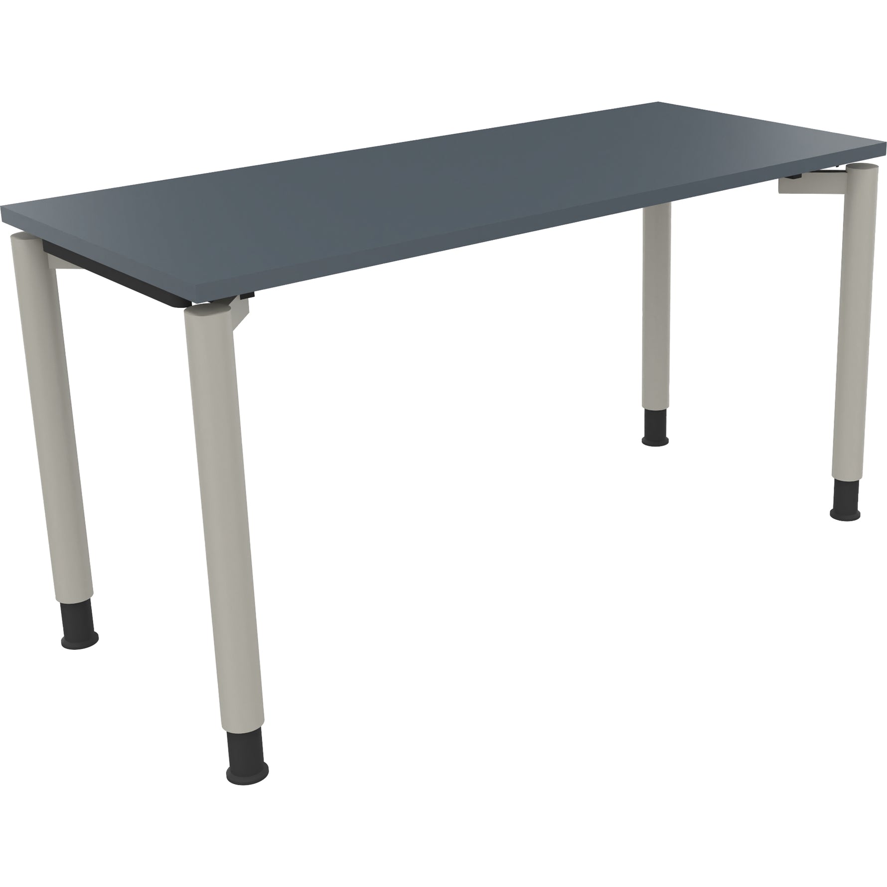 Neutralware Schreibtisch all in one 1.400 x 680-820 x 600 mm (B x H x T) Vierfuß Rundrohr lavagrau – Produktbild 2